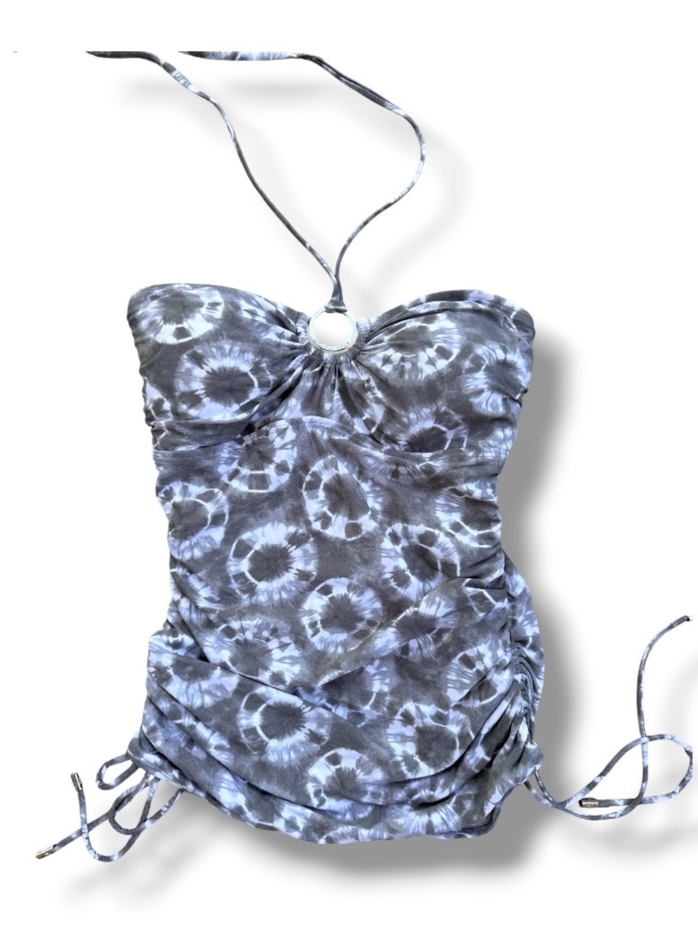 Michael Michael Kors Gray/White Tie-Dye Tankini Top Size Small - Picture 3 of 8